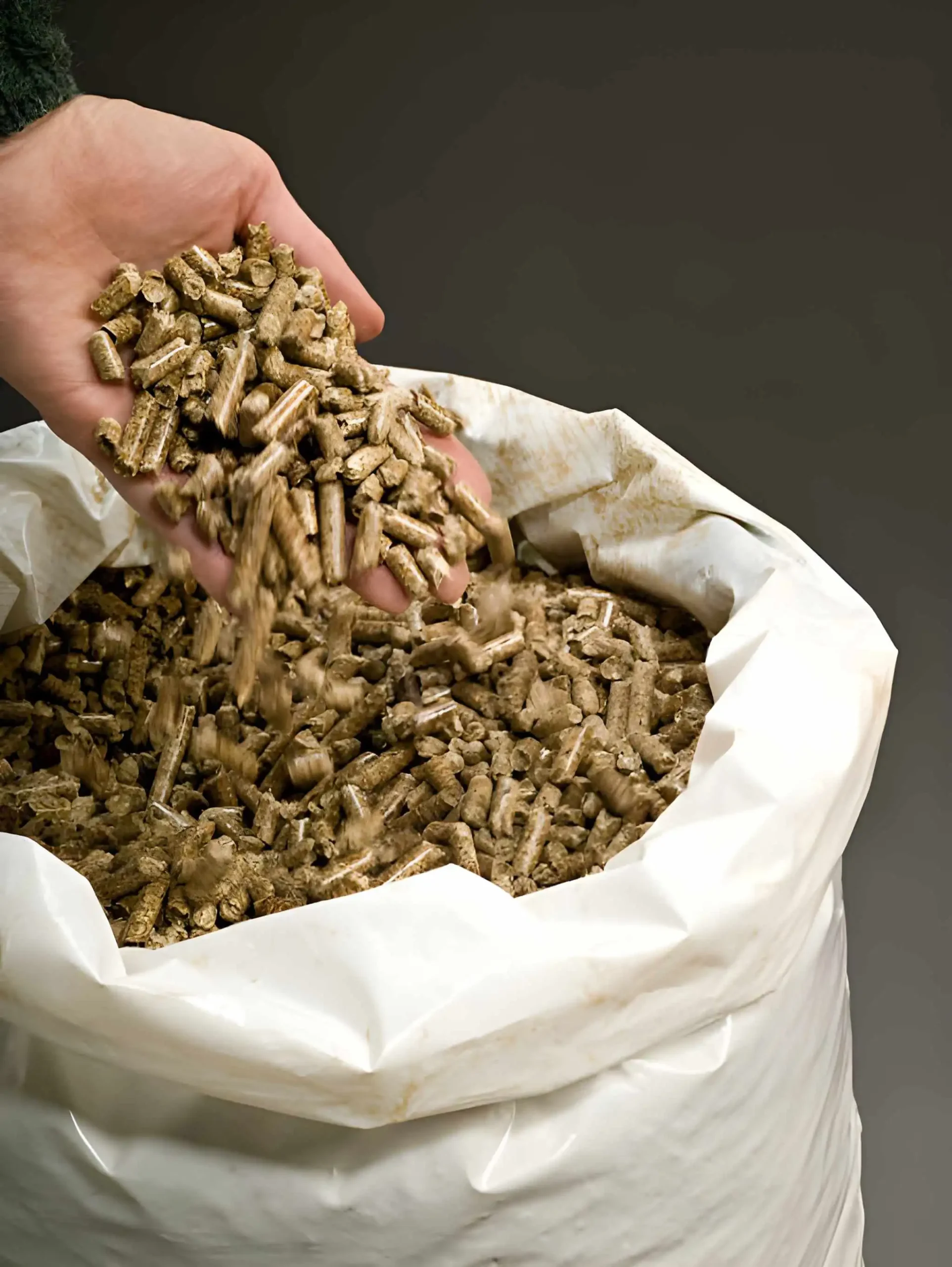 man check wood pellets